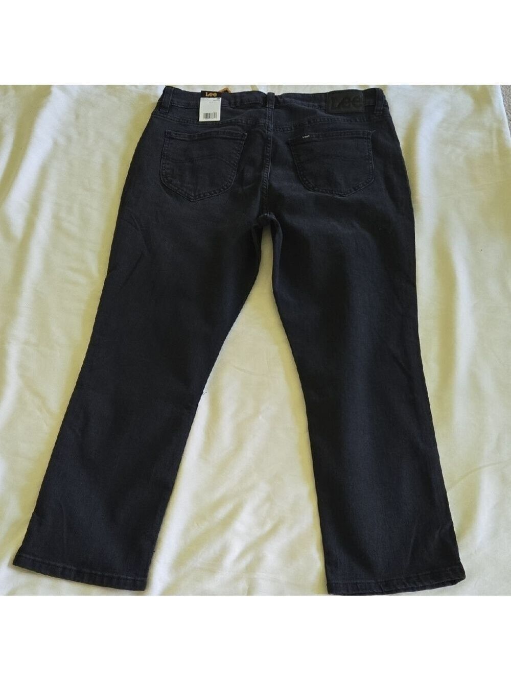 Lee Black Straight Leg Denim Jeans with Branded Tag - Picture 4 of 7